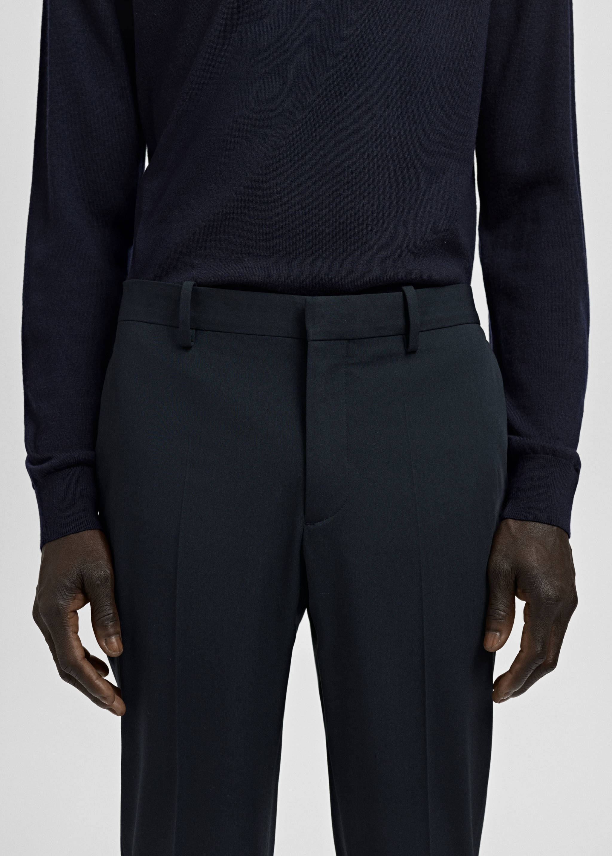Stretch fabric super slim-fit suit trousers - Details of the article 1
