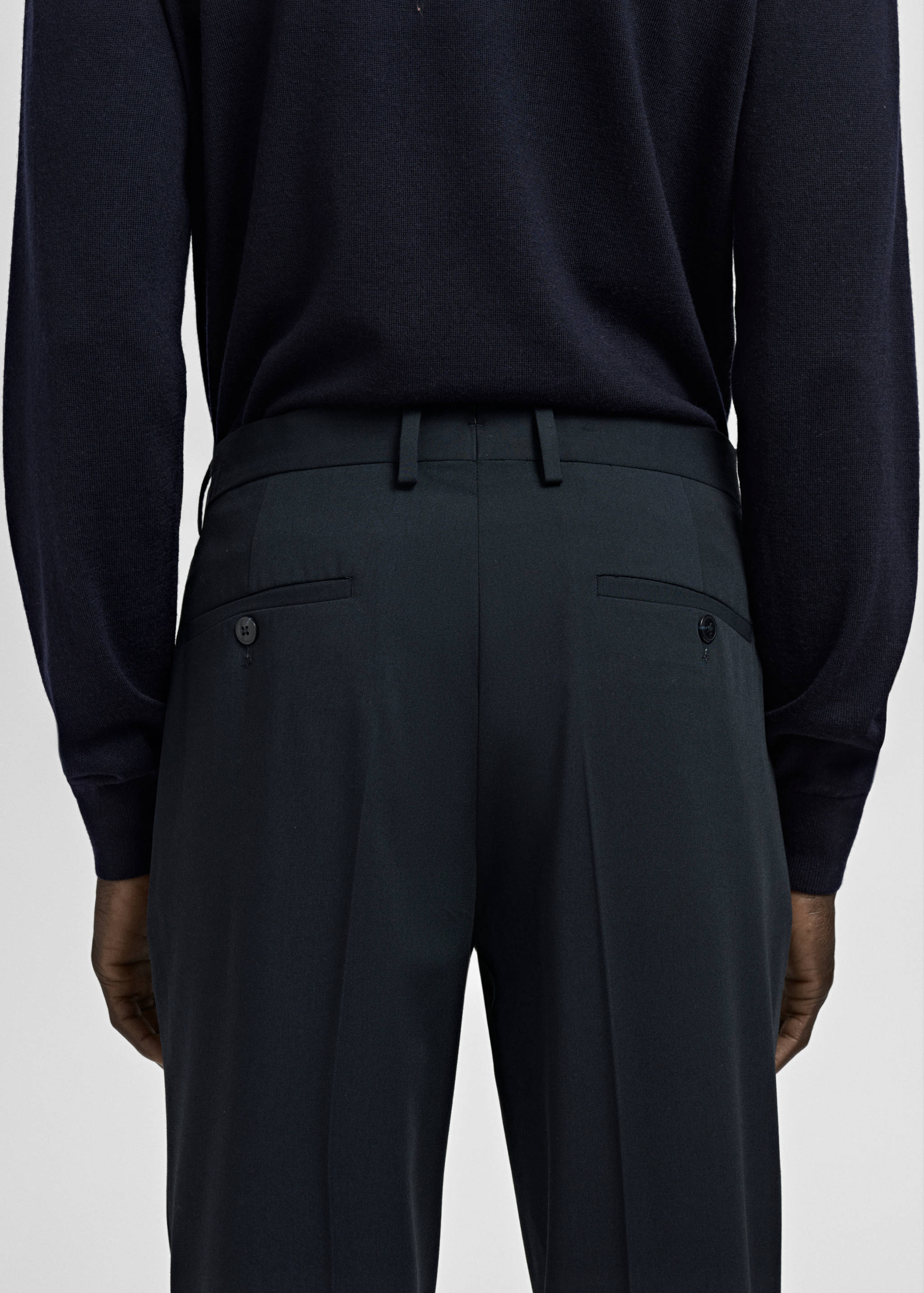 Stretch fabric super slim-fit suit trousers - Details of the article 4