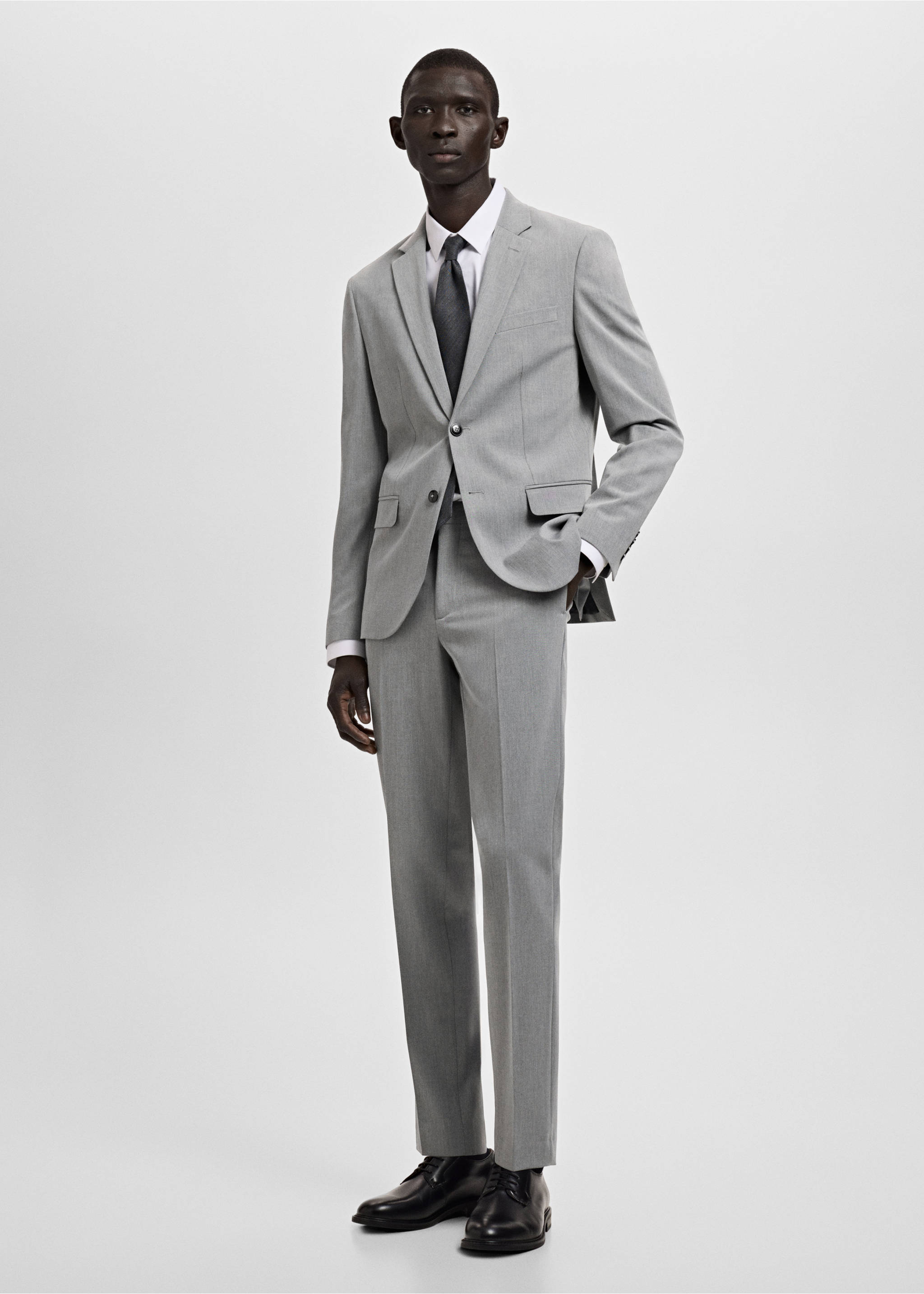 Παντελόνι κοστουμιού super slim fit Paris - Γενικό πλάνο, Γκρι. Ref: 27011209-01.