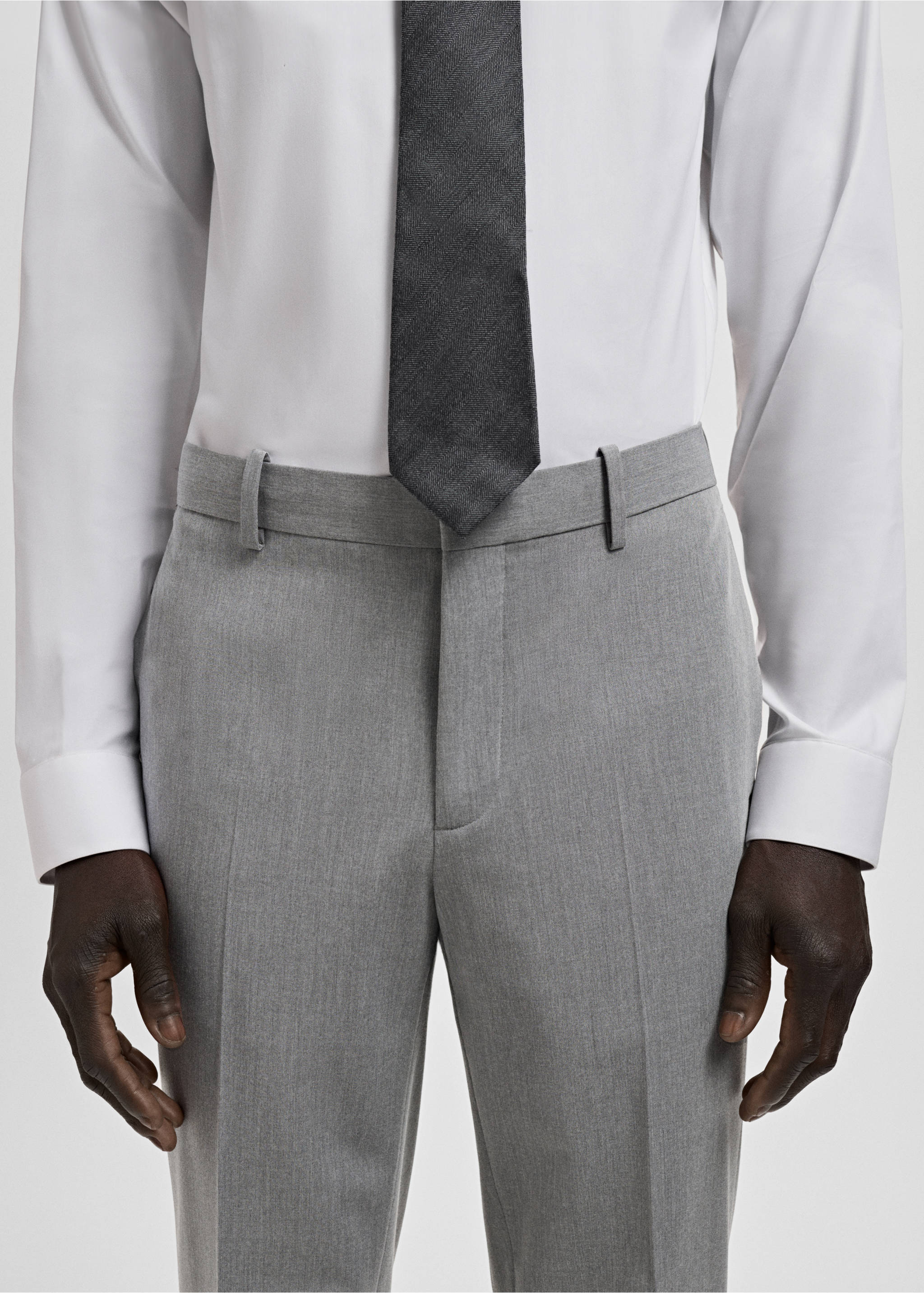 Παντελόνι κοστουμιού super slim fit Paris - Λεπτομέρεια του προϊόντος 1, Γκρι. Ref: 27011209-01.