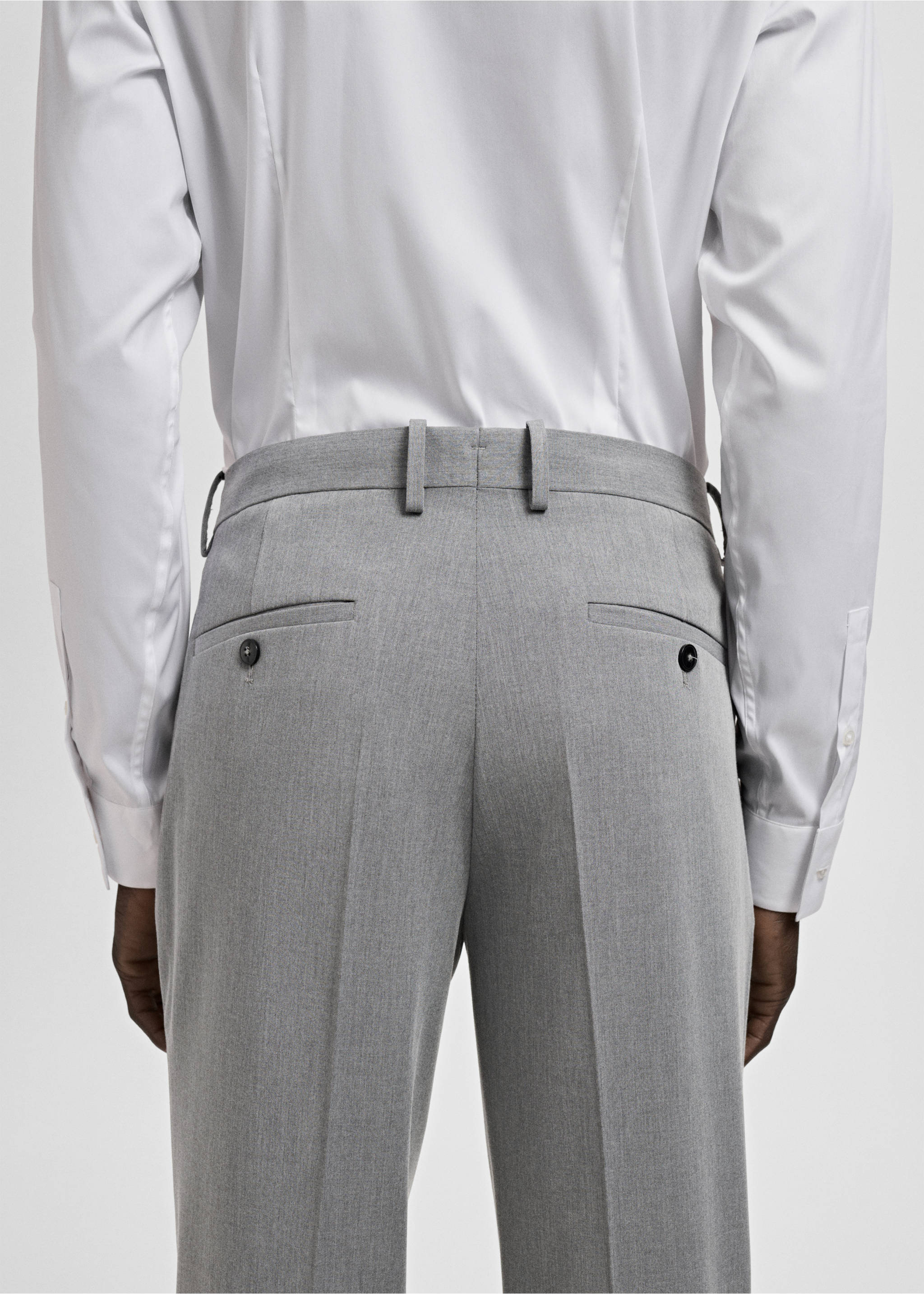 Παντελόνι κοστουμιού super slim fit Paris - Λεπτομέρεια του προϊόντος 4, Γκρι. Ref: 27011209-01.