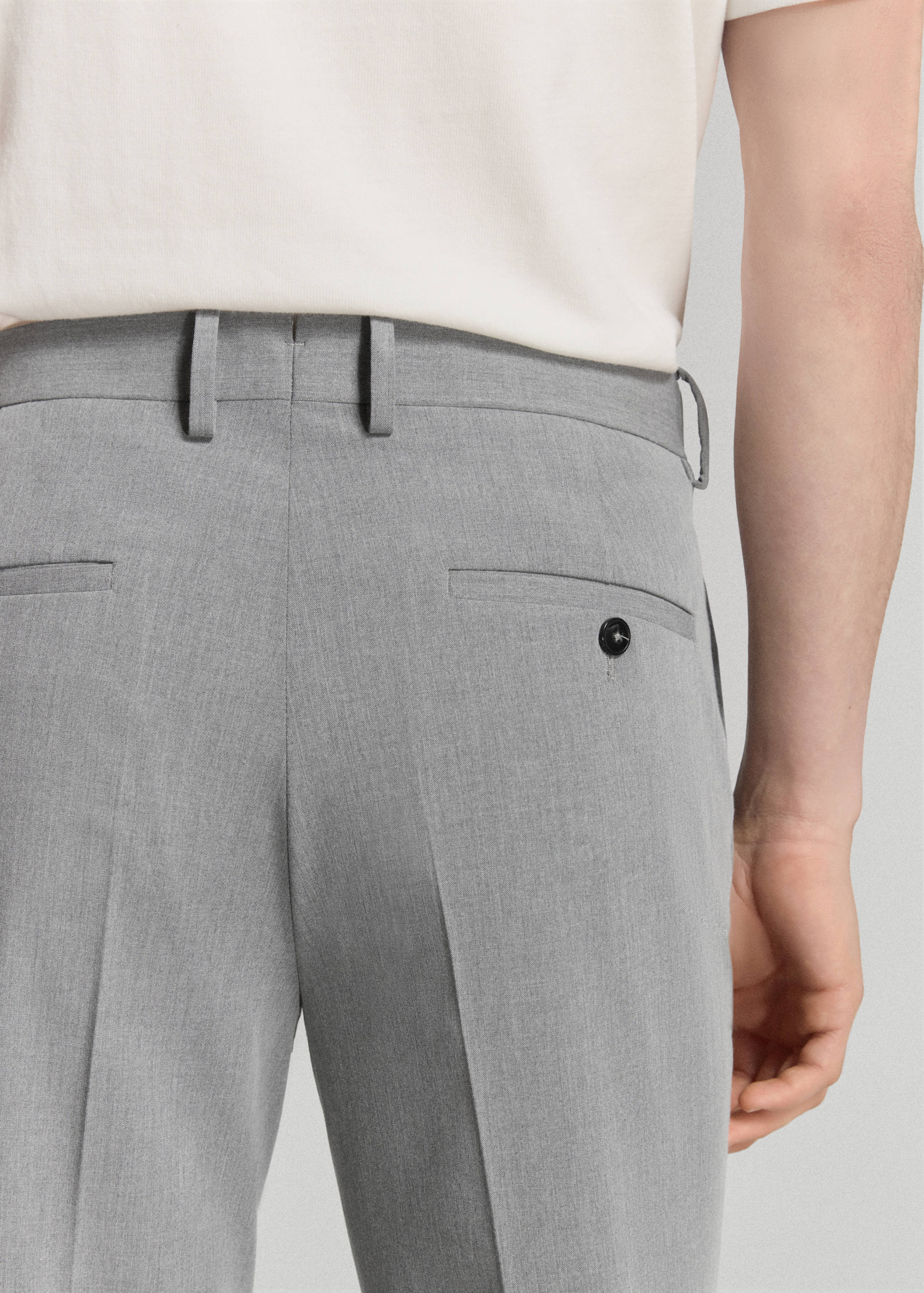 Stretch fabric super slim-fit suit trousers - Details of the article 3