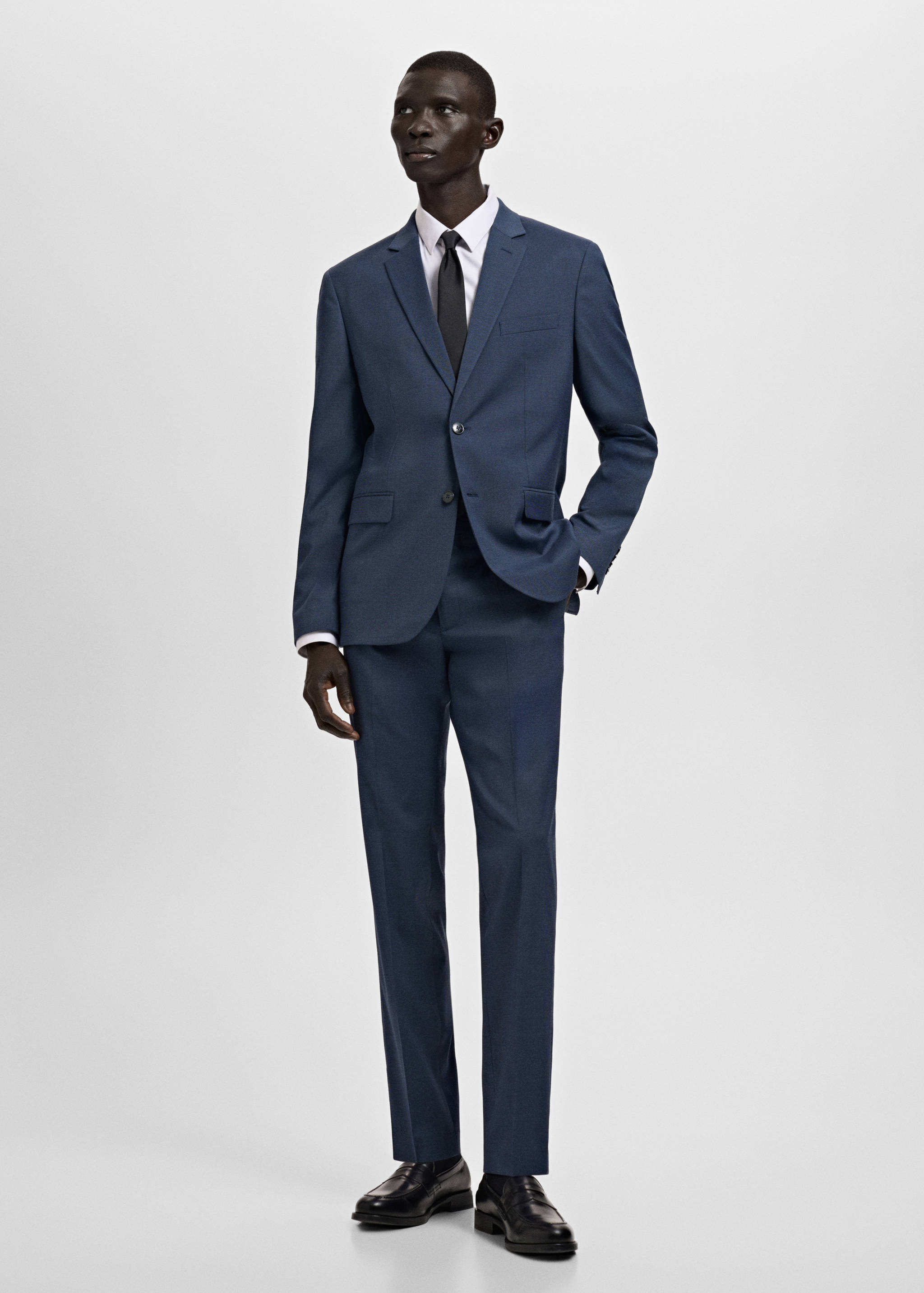 Stretch fabric super slim-fit suit trousers - General plane