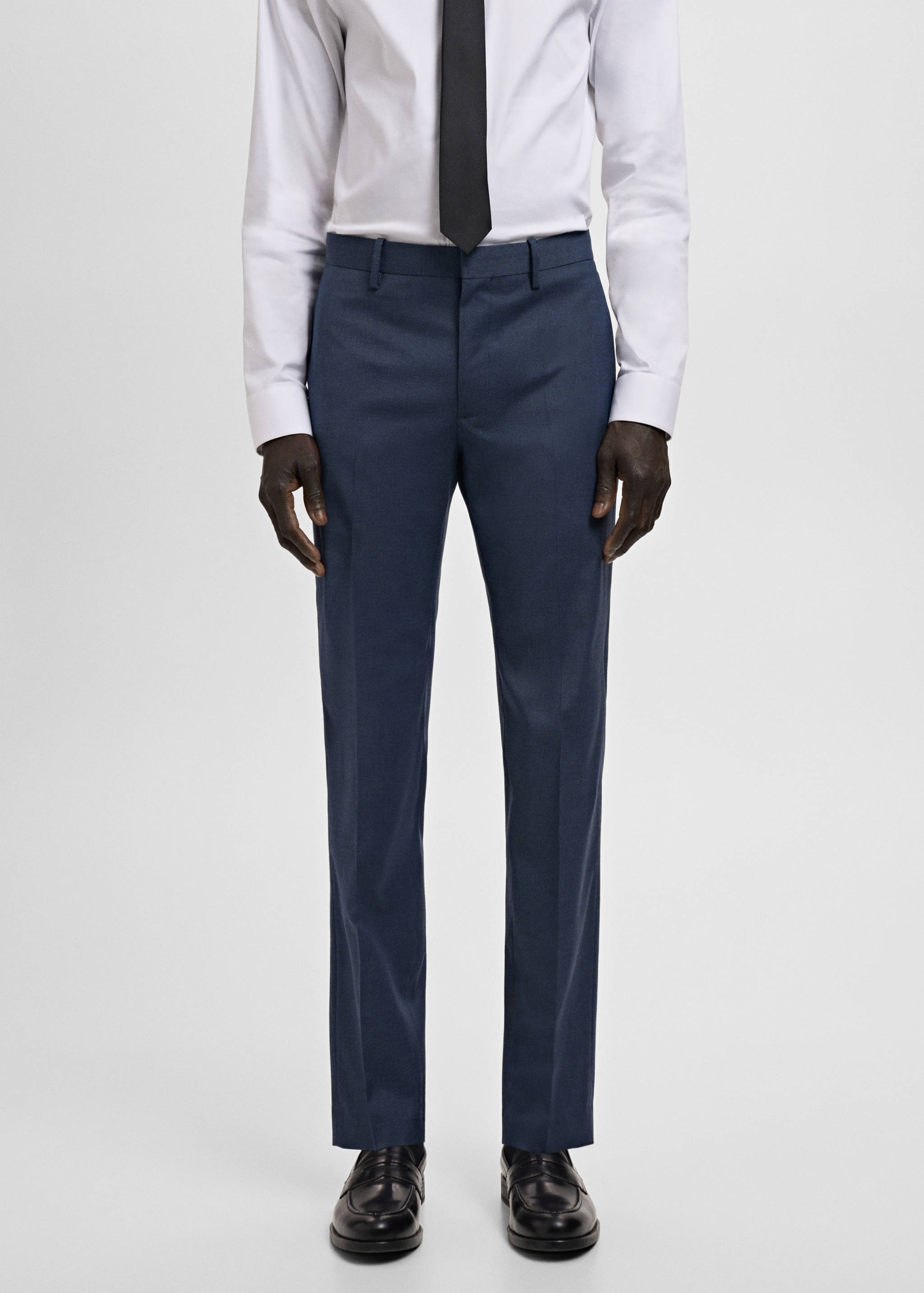 Stretch fabric super slim-fit suit trousers - Medium plane