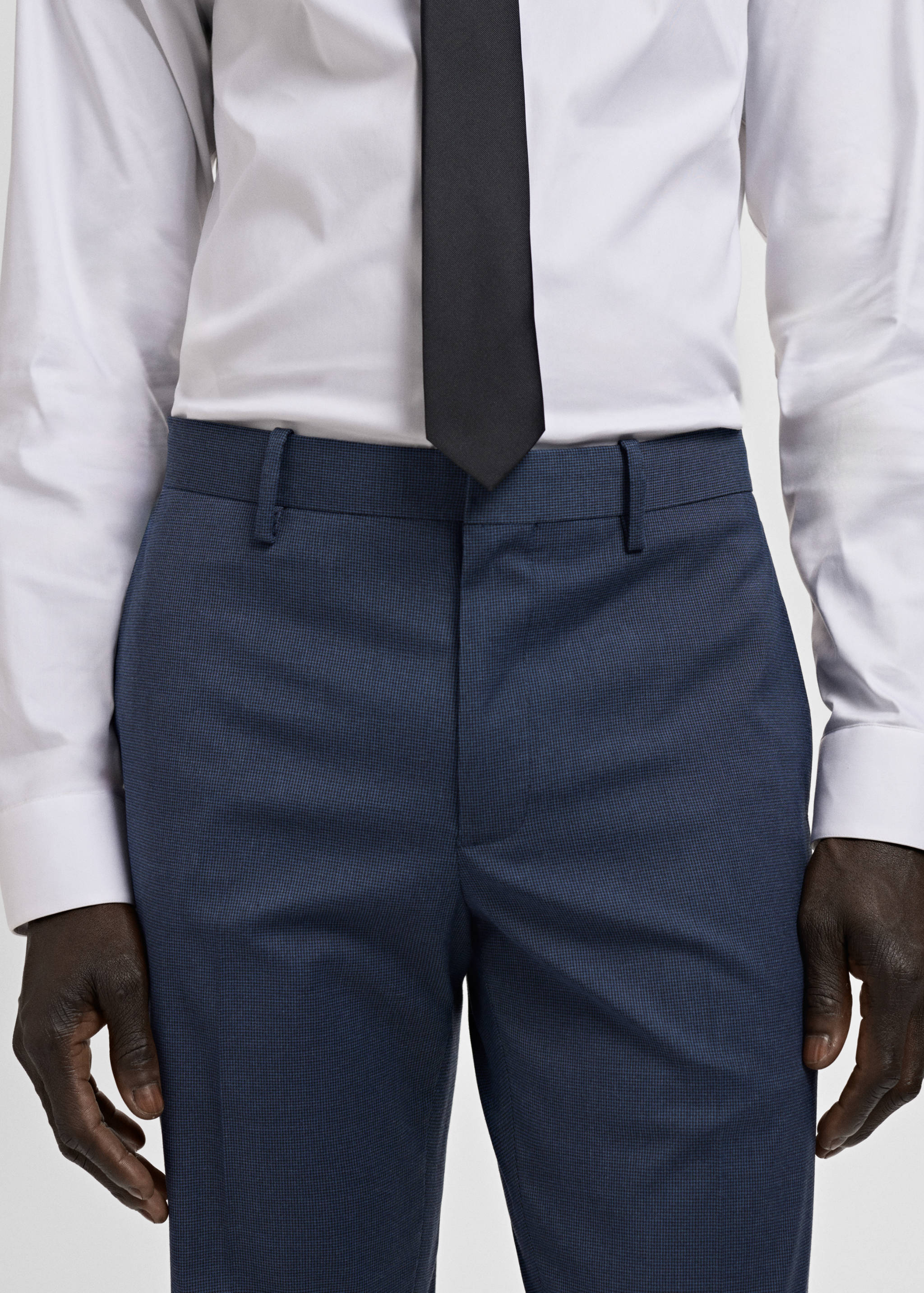 Stretch fabric super slim-fit suit trousers - Details of the article 1
