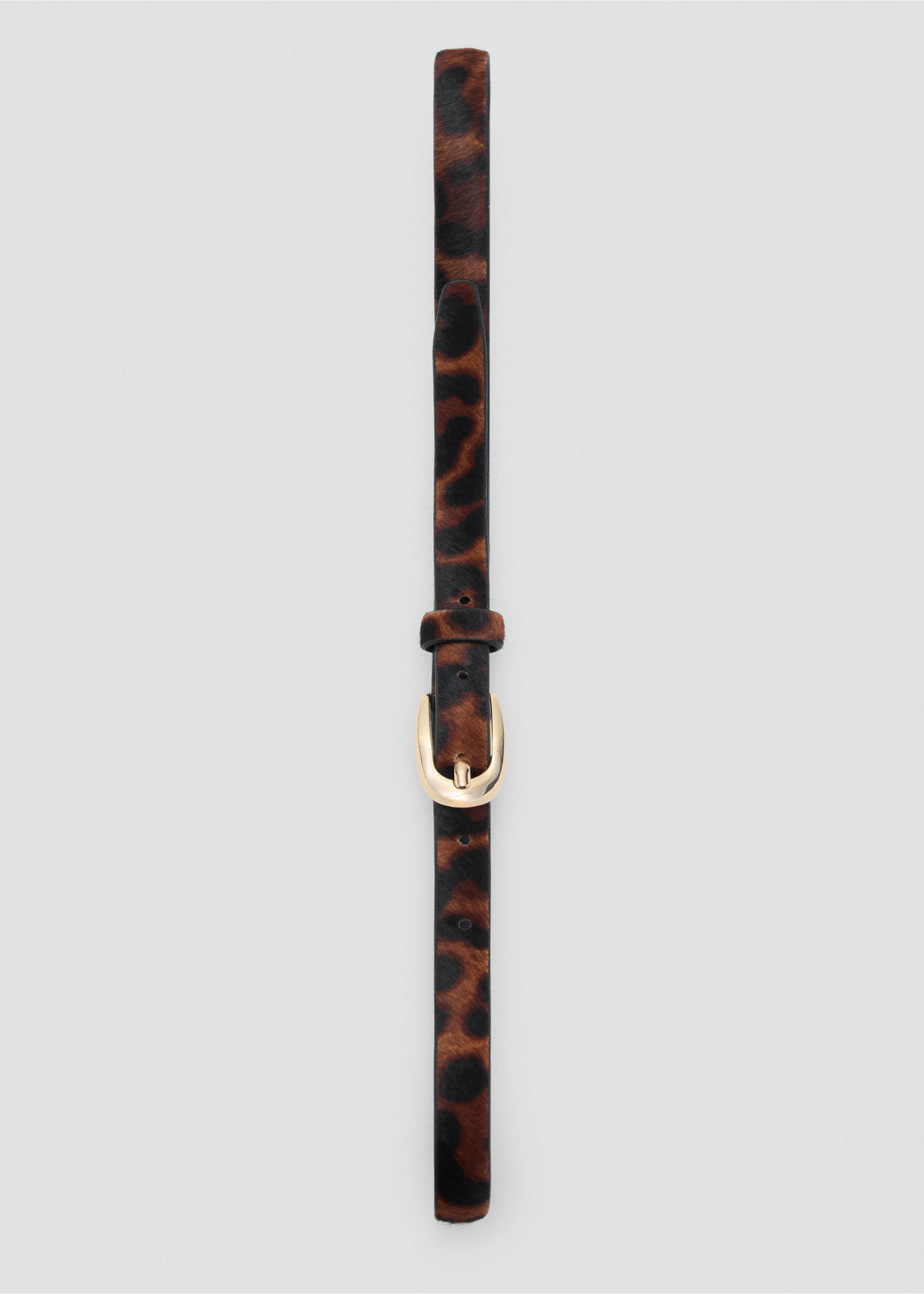 Ceinture cuir imitation fourrure léopard - Détail de l'article 2, Marron. Ref: 27011211-00.