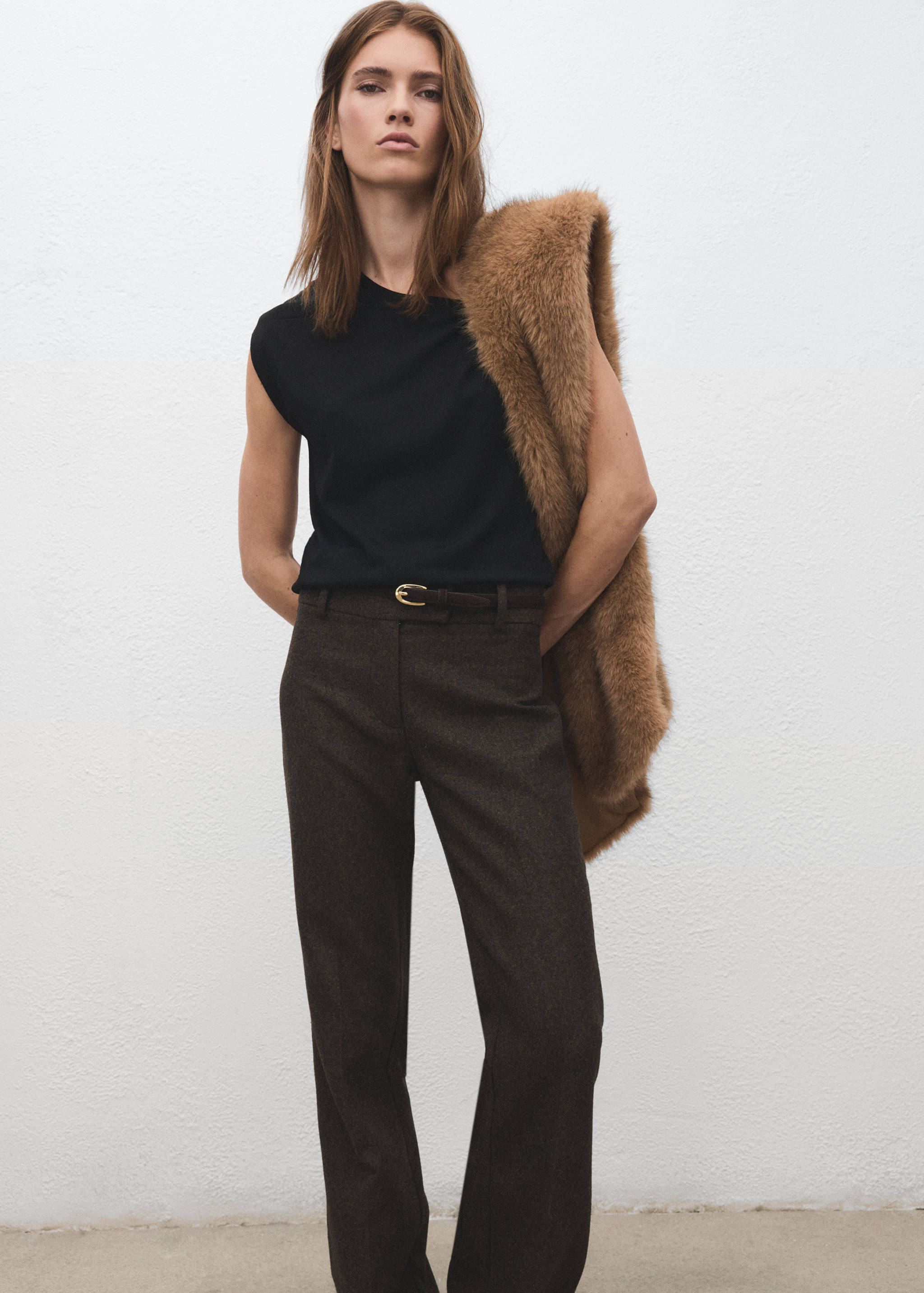 Thin suede leather belt - General plane