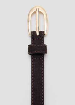 Thin suede leather belt — Chocolate 6