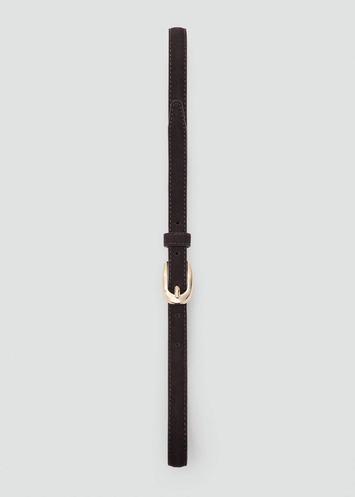 Thin suede leather belt — Chocolate