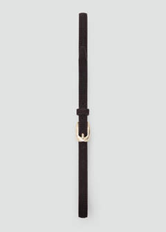 Thin suede leather belt — Chocolate 7