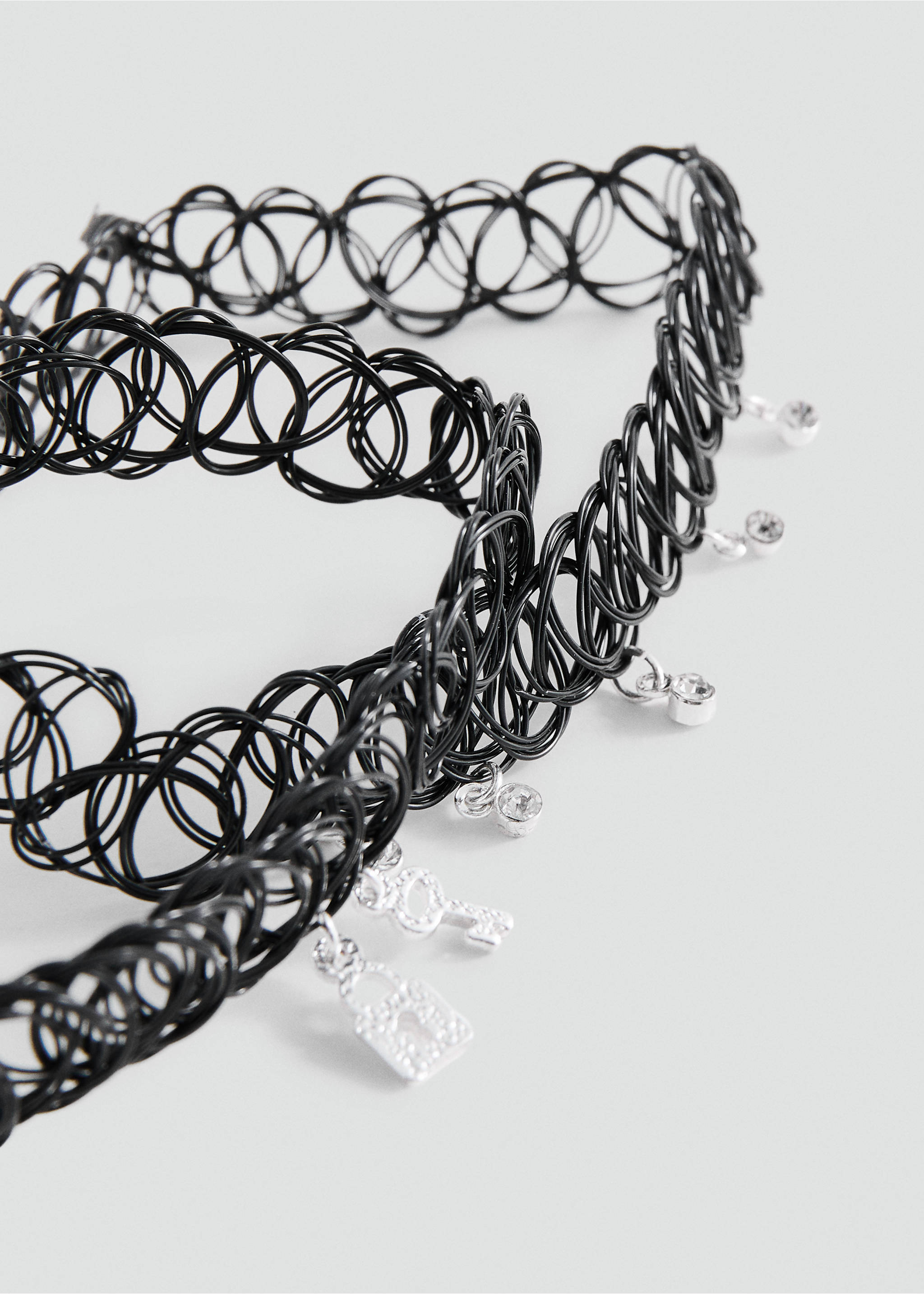 Pack 2 chokers - Plano medio, Negro. Ref: 27011215-00.