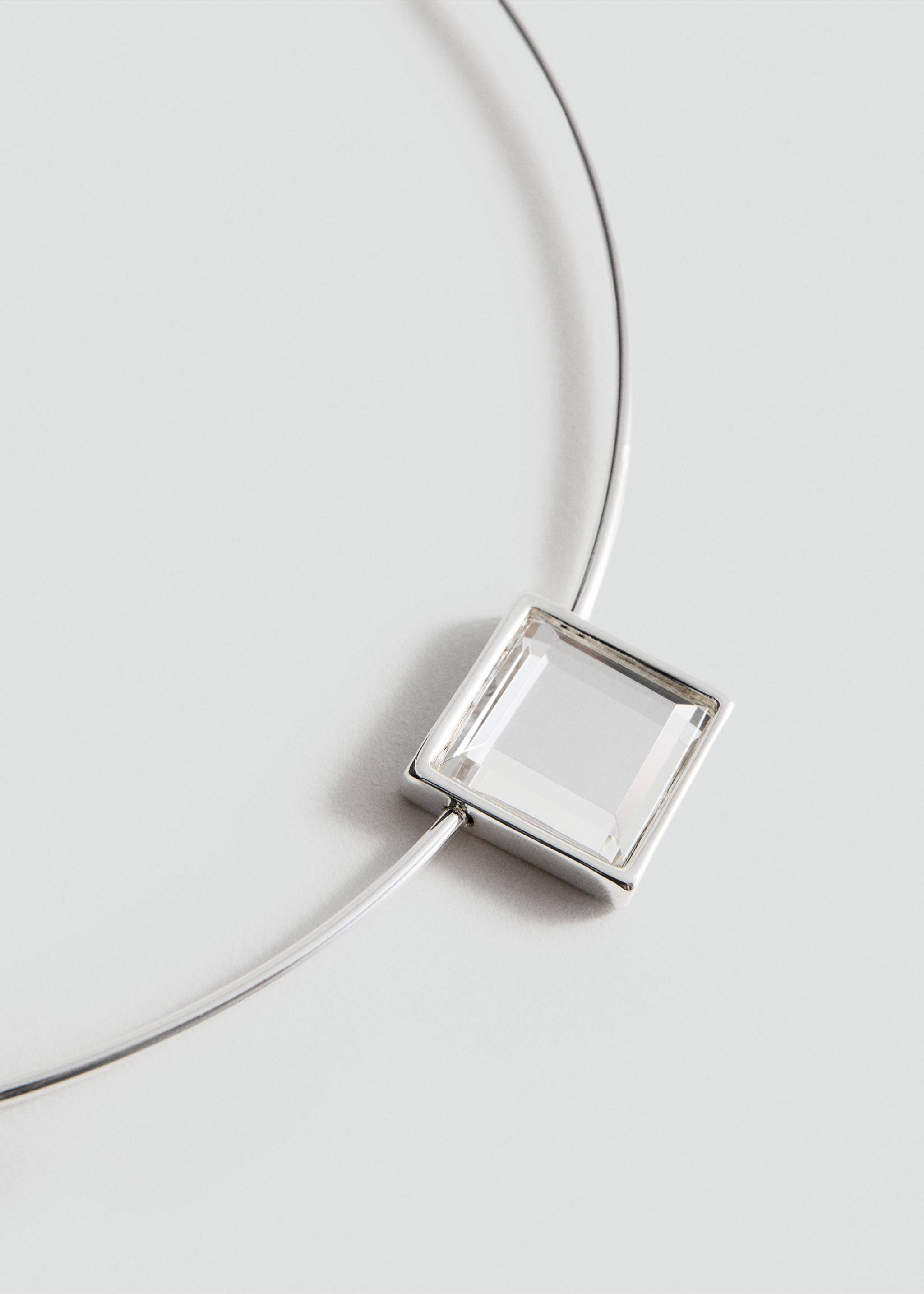 水晶饰珠硬质项链 - null, 银灰色. Ref: 27011221-00.