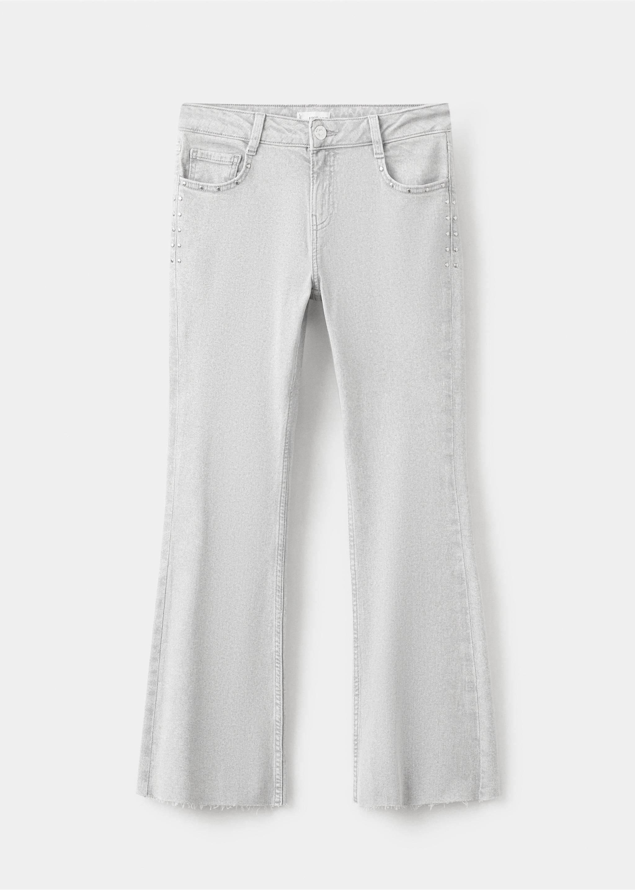 Jeans flare crop tachas - Artículo sin modelo, Gris claro. Ref: 27011223-00.