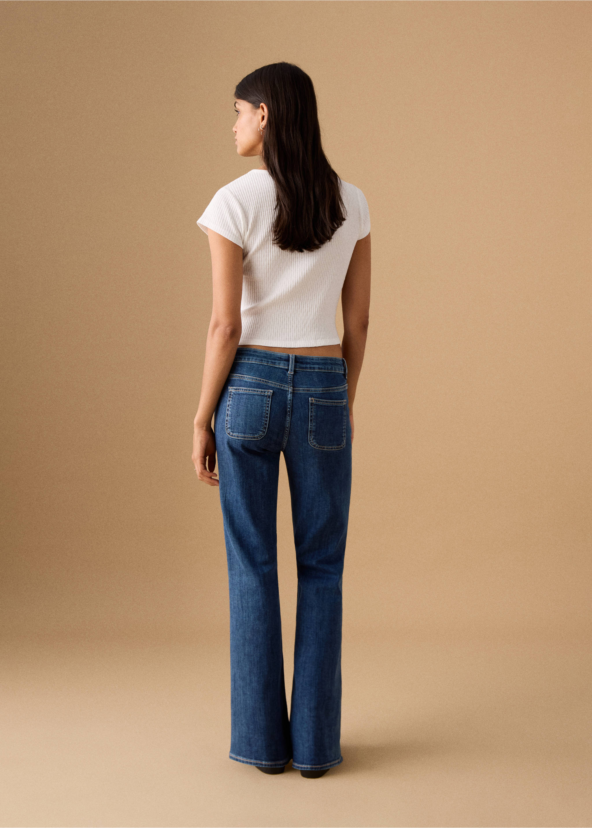 بنطال جينز واسع مرصع بالمسامير - الجهة الخلفية للمنتج, أزرق غامق. Ref: 27011225-00.