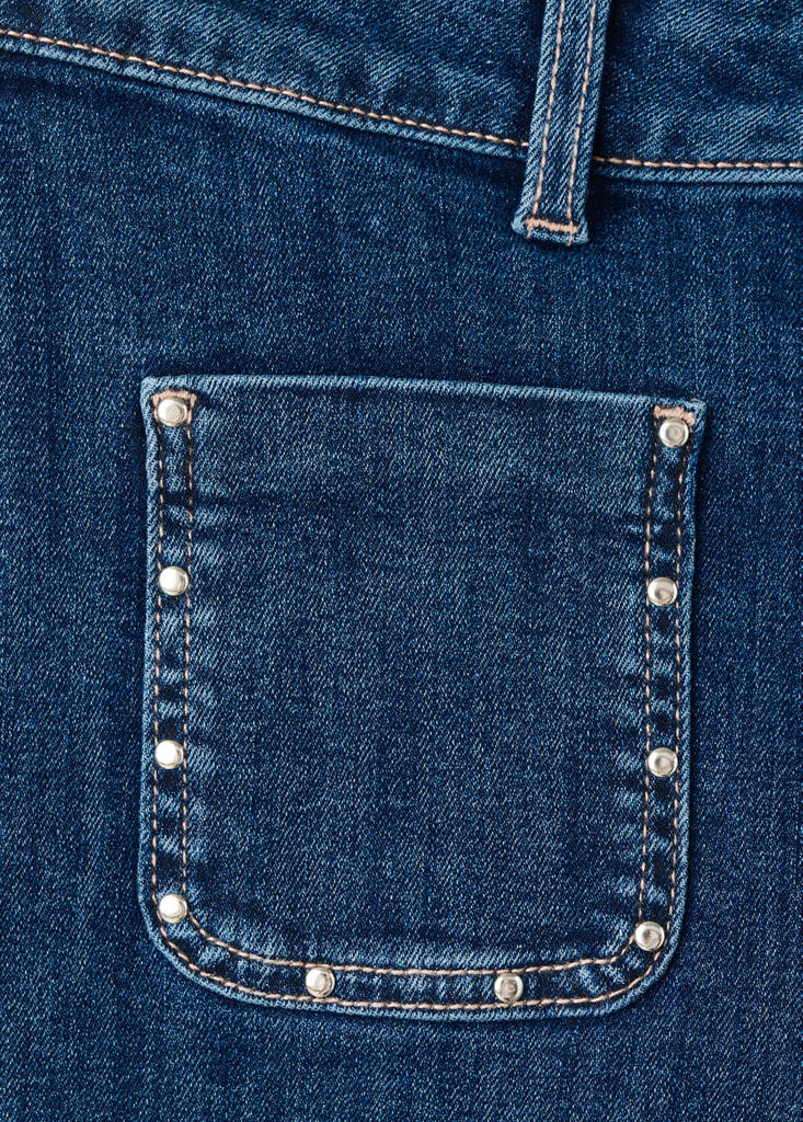 Flared jeans with studs — Dark Blue