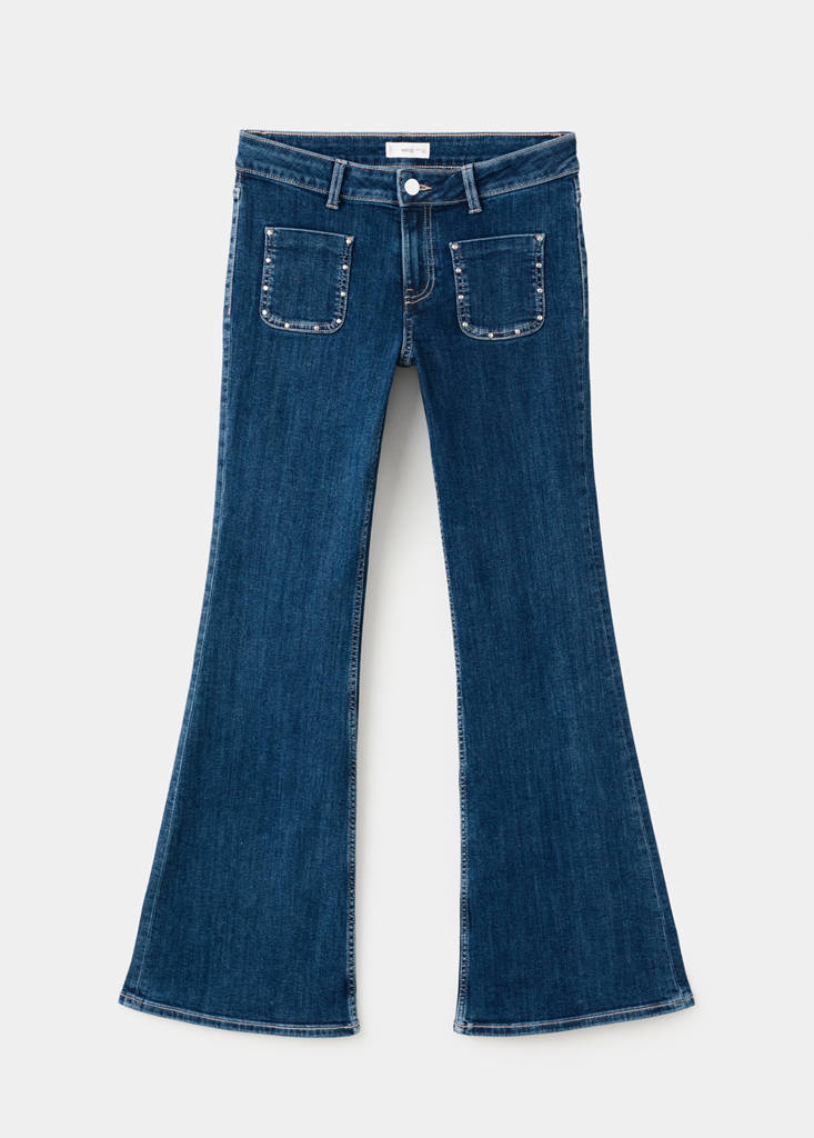 Flared jeans with studs — Dark Blue