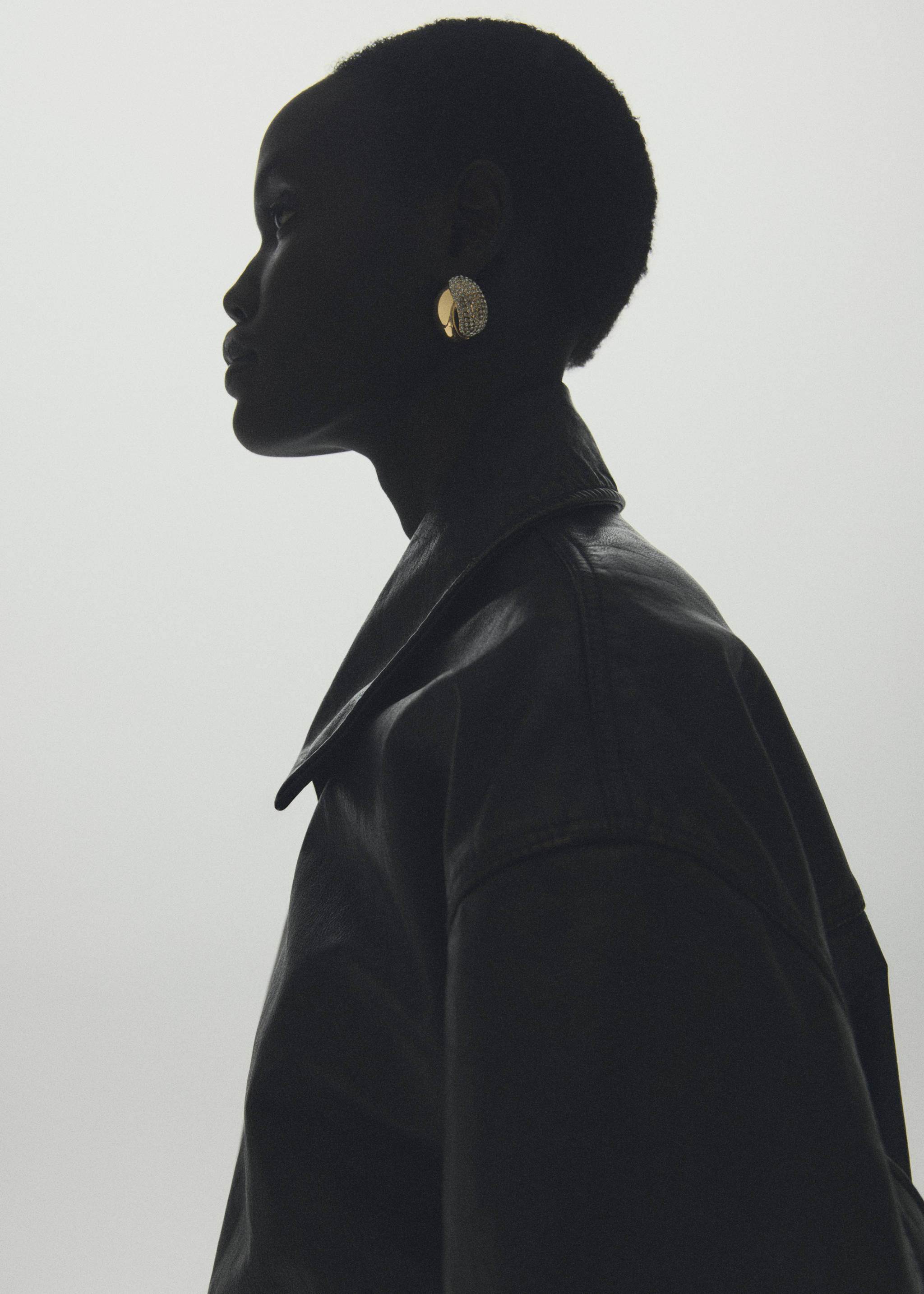 组合水晶椭圆形耳环 - null