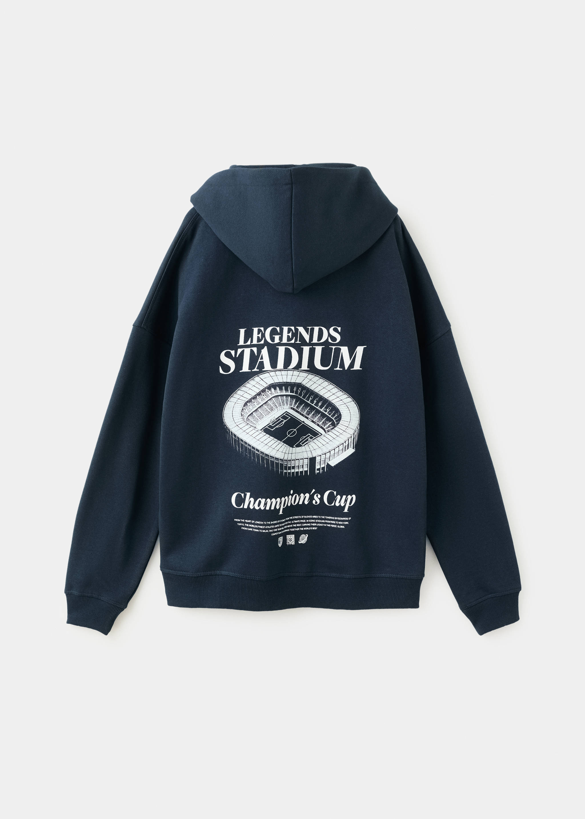 Sudadera estampada capucha - Reverso del artículo