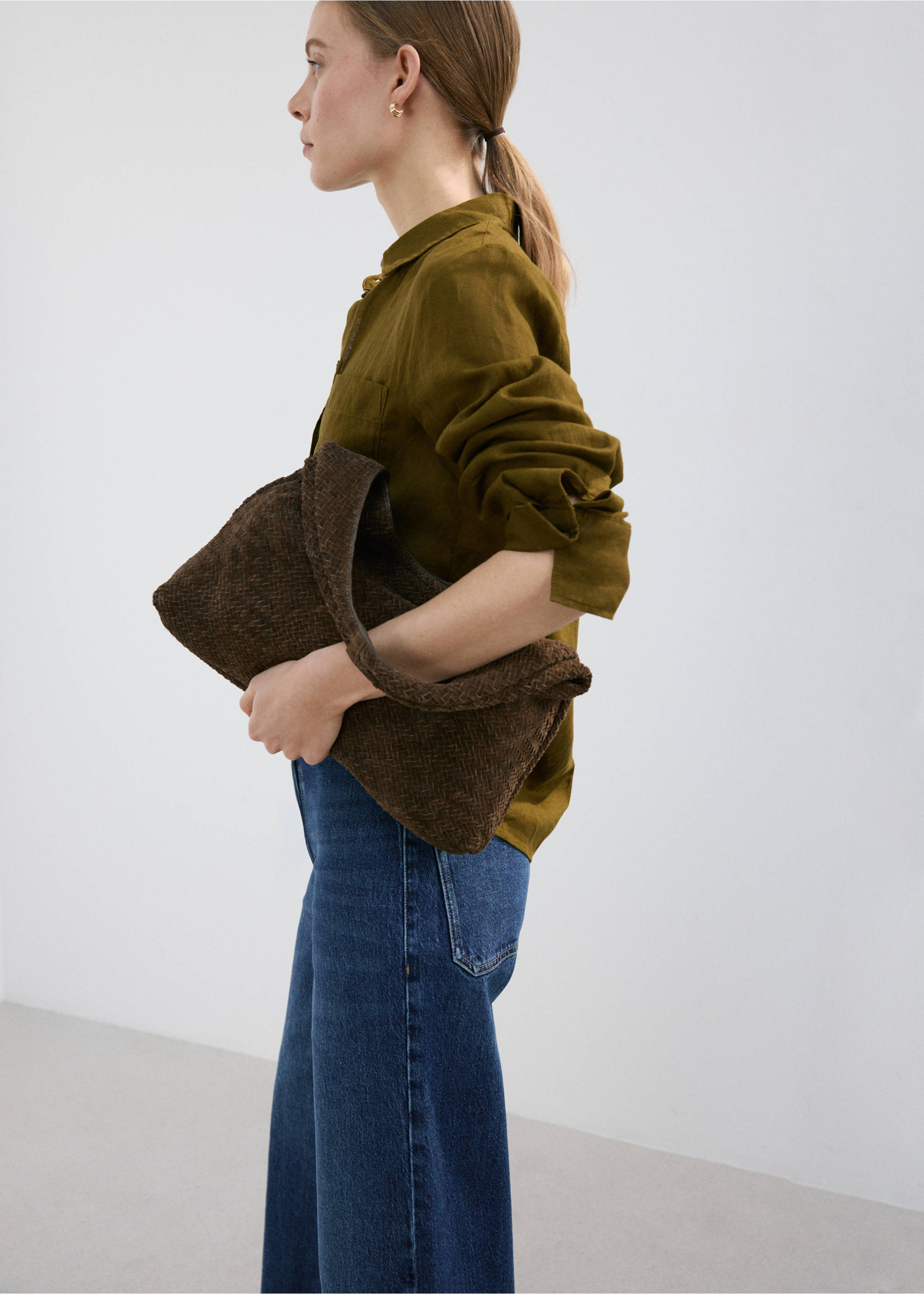 Catherin culotte high-rise jeans - Details of the article 1, Dark Blue. Ref: 27011233-00.