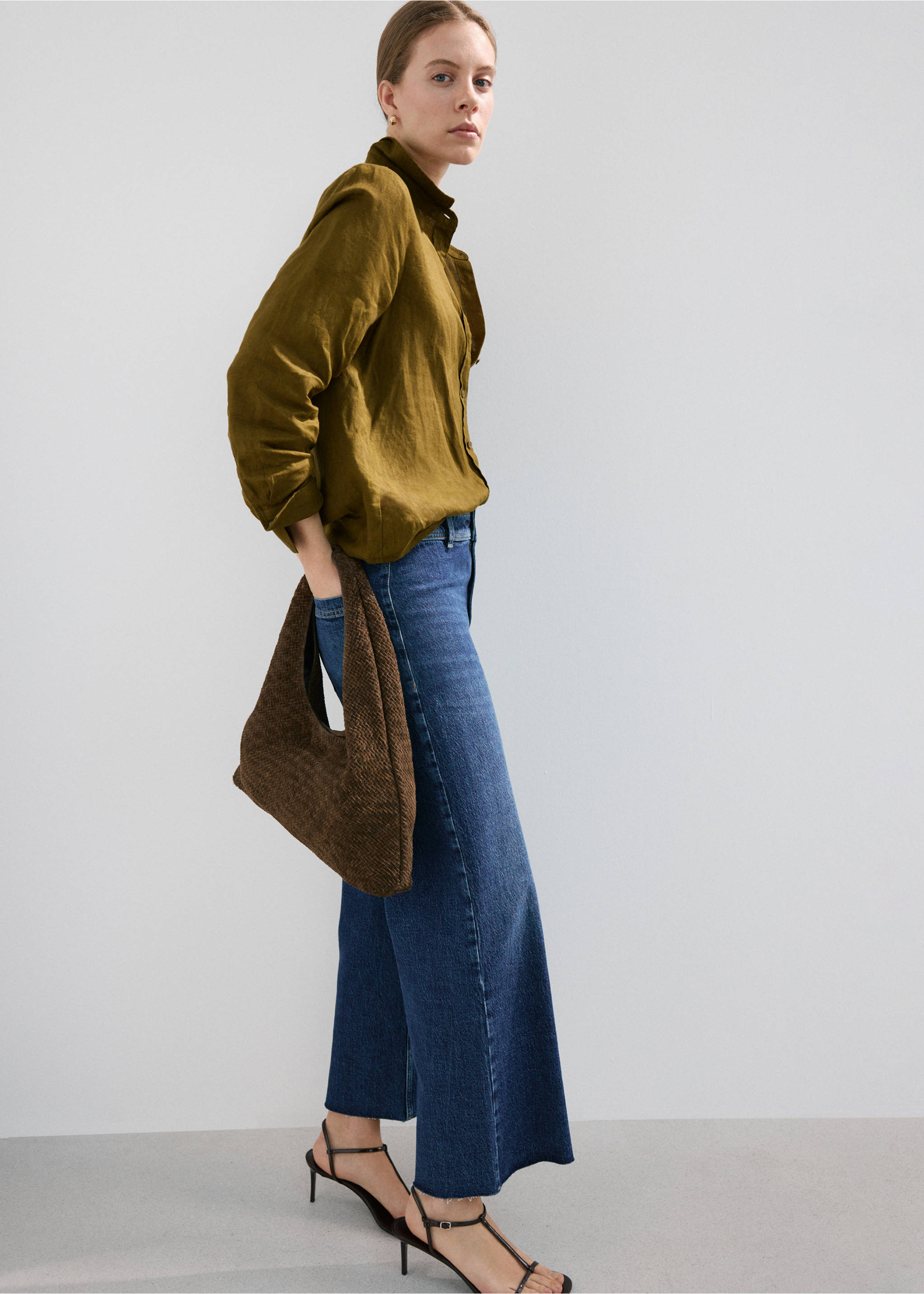 Catherin culotte high-rise jeans - Details of the article 2, Dark Blue. Ref: 27011233-00.