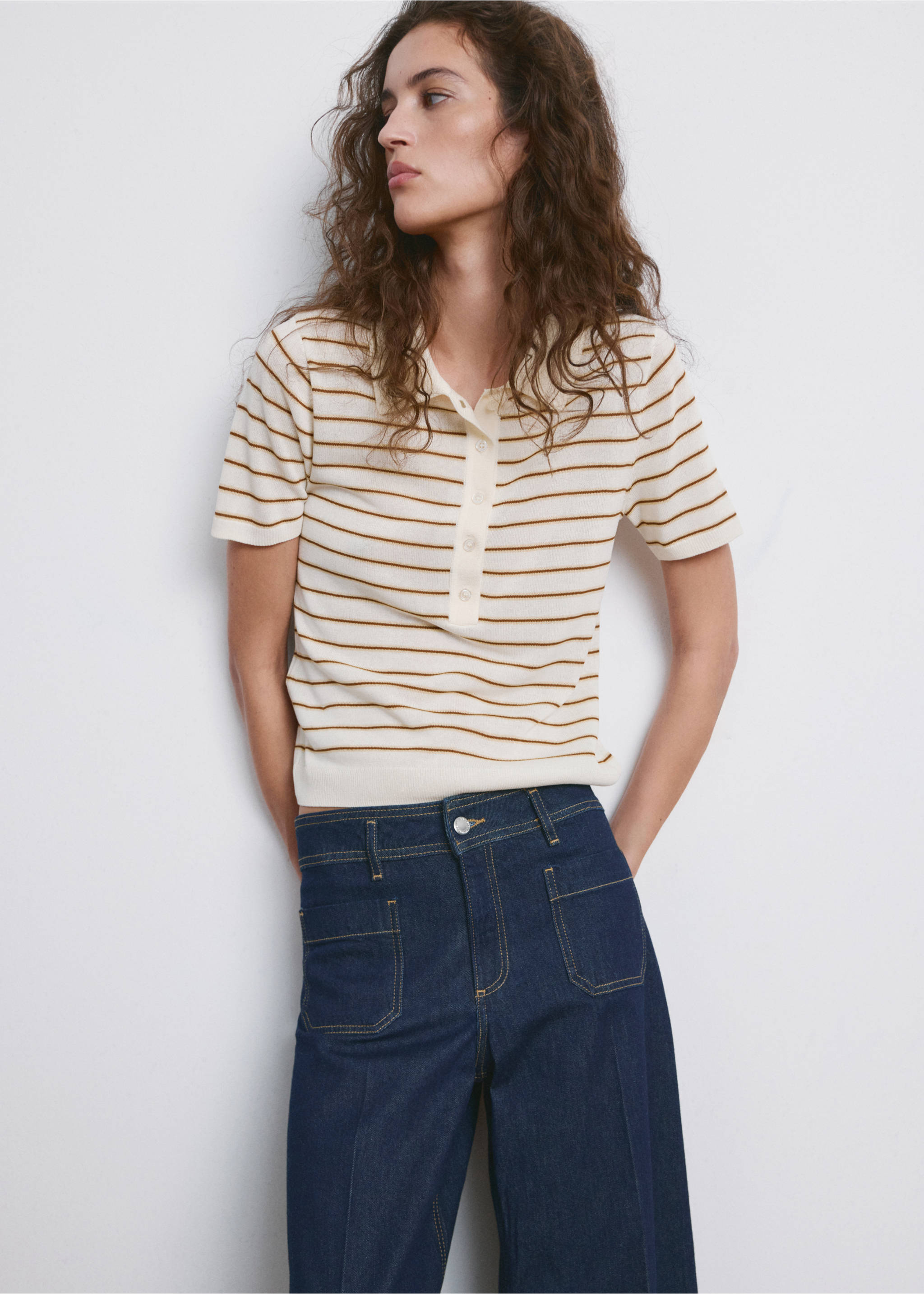 Wide leg jeans with pockets - Details of the article 1, Open Blue. Ref: 27011234-00.