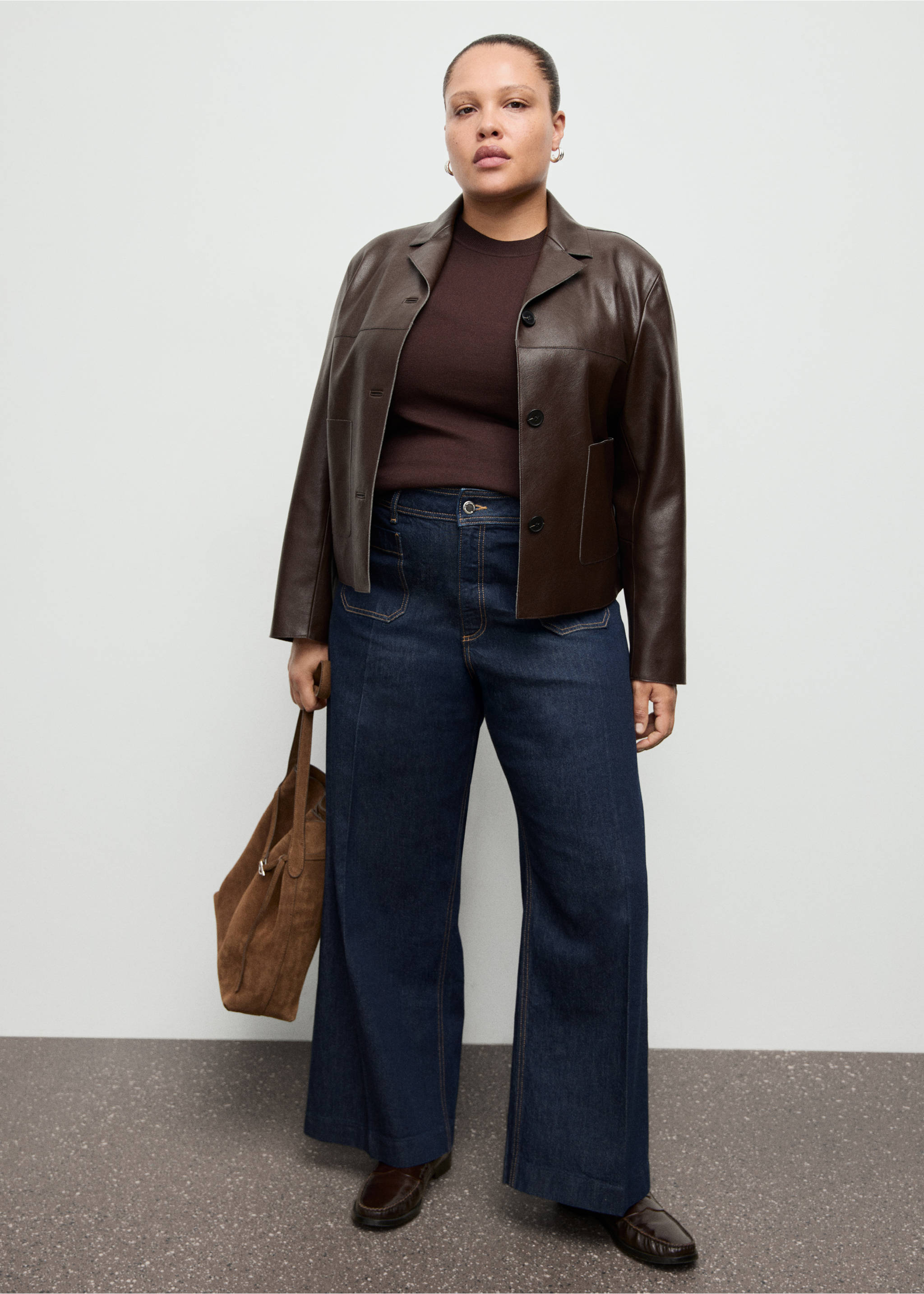 Wide leg jeans with pockets - Details of the article 3, Open Blue. Ref: 27011234-00.