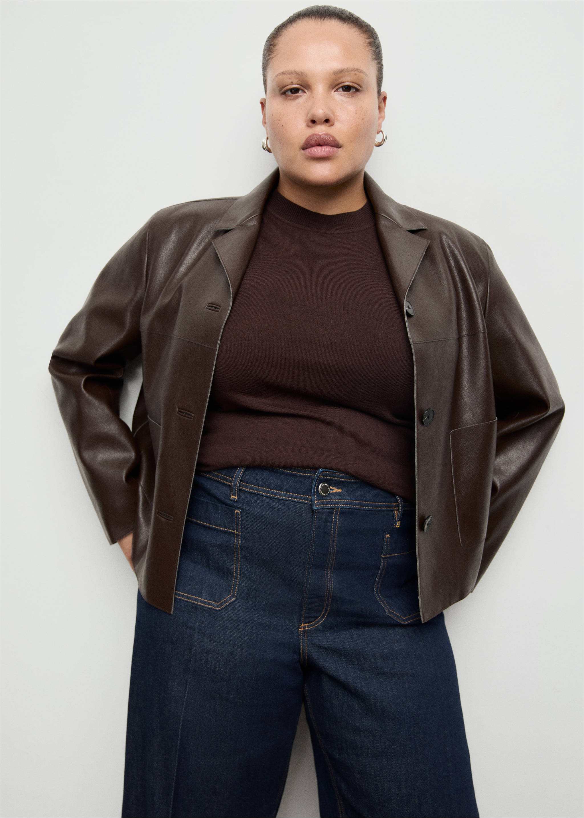 Wide leg jeans with pockets - Details of the article 5, Open Blue. Ref: 27011234-00.