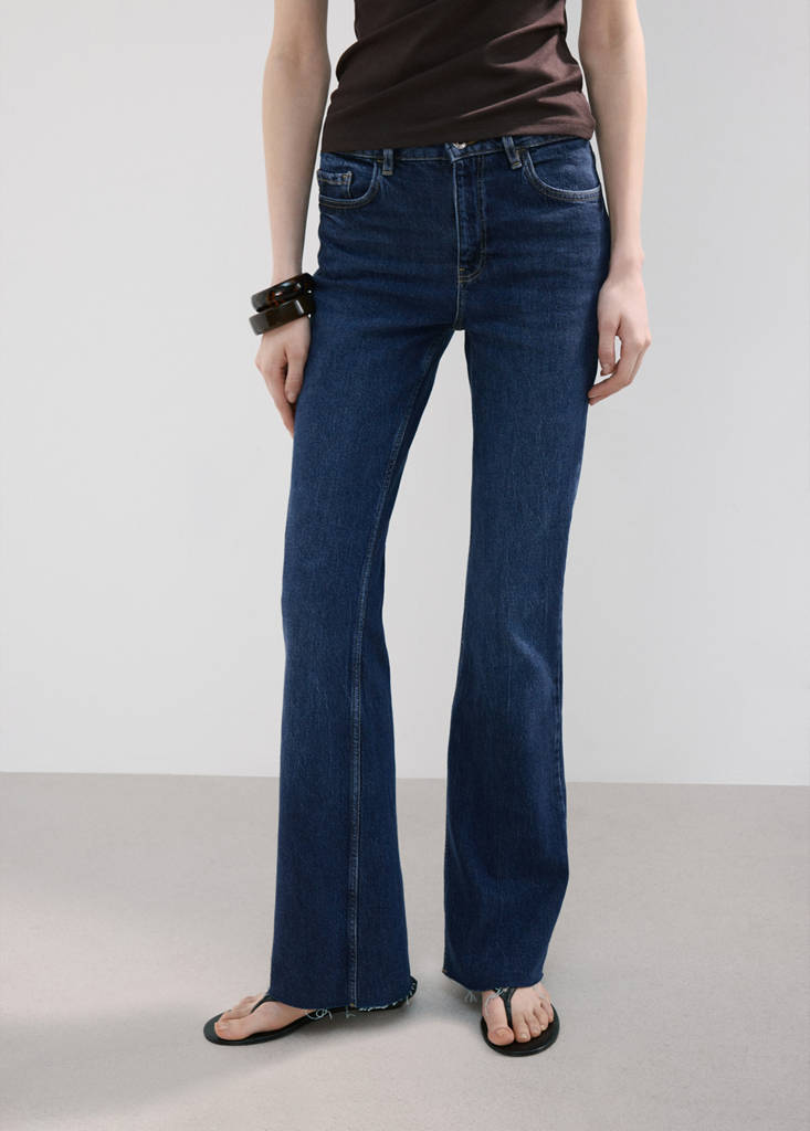 Fiona flared mid-rise jeans — Dark Blue