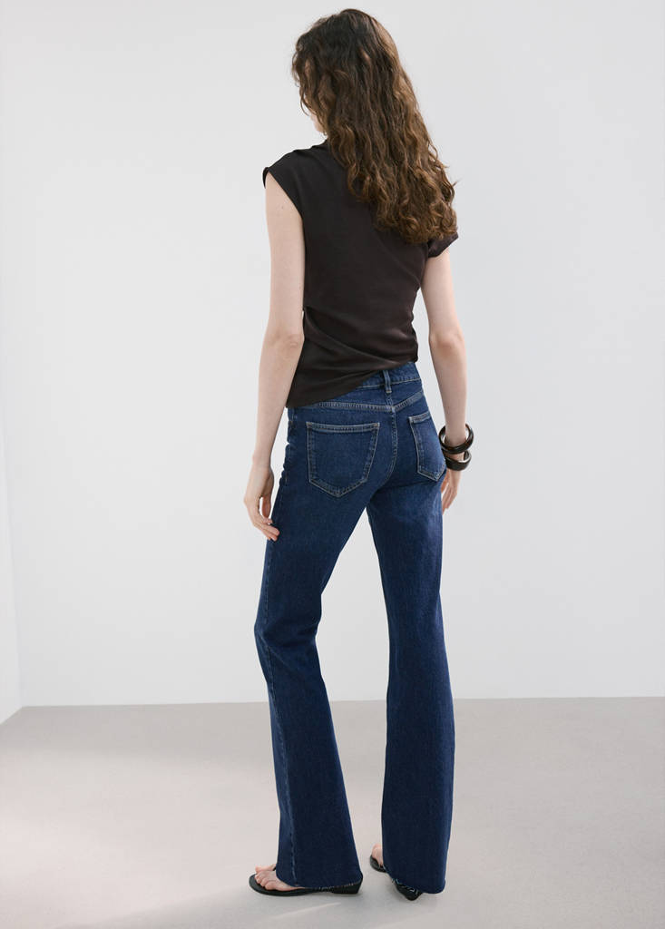 Fiona flared mid-rise jeans — Dark Blue