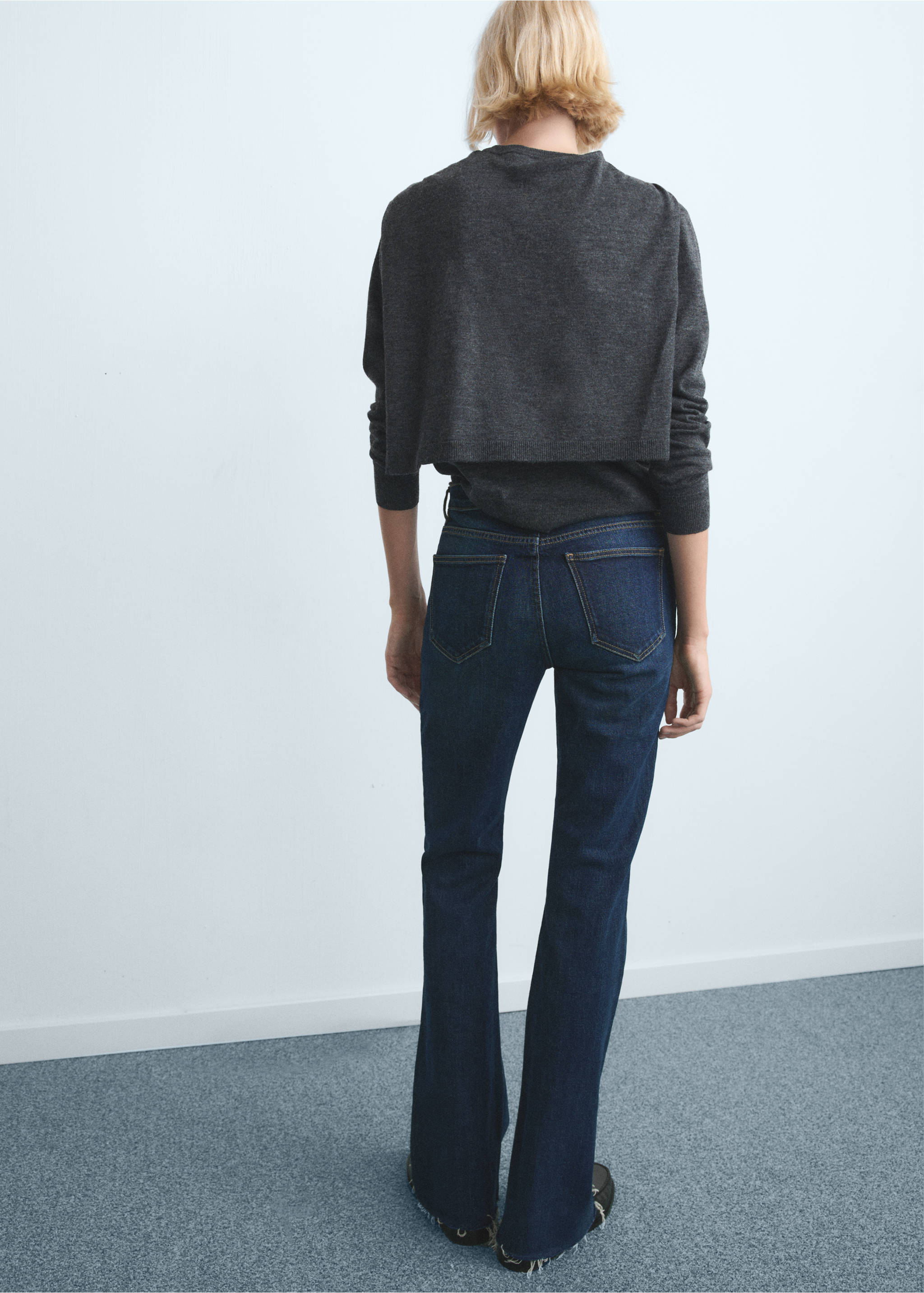 Jean Fiona flare taille normale - Verso de l’article, Bleu foncé. Ref: 27011235-00.
