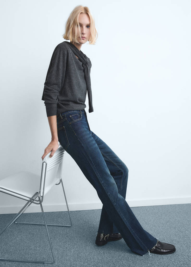 Fiona flared mid-rise jeans — Dark Blue