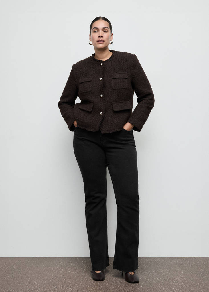 Fiona flared mid-rise jeans — Black denim