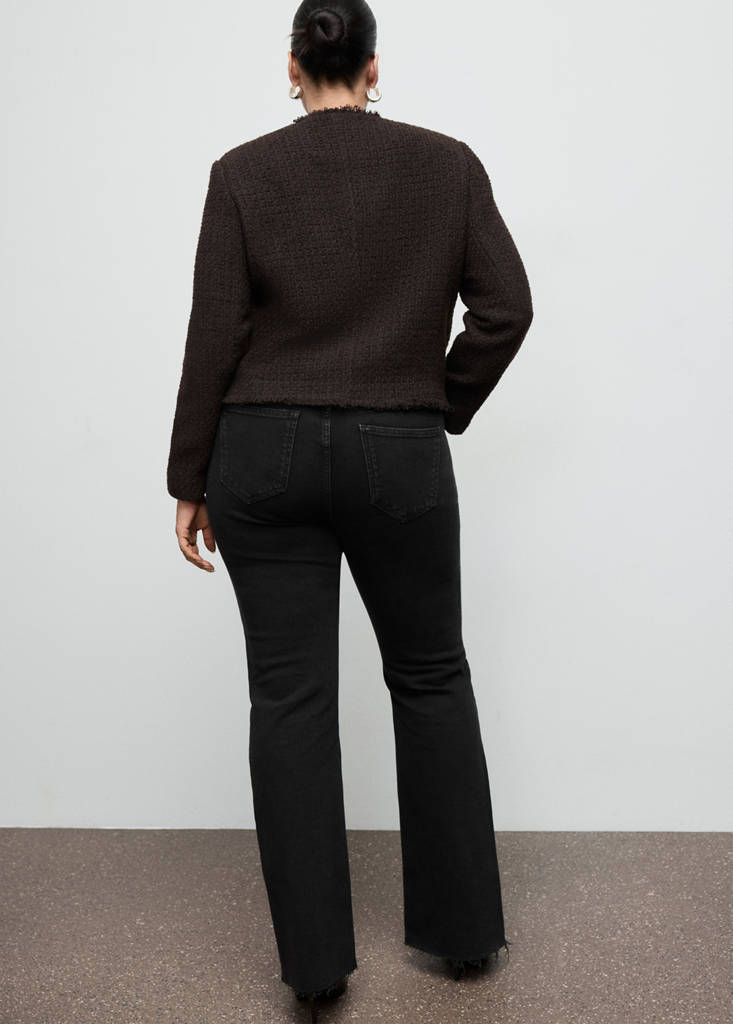 Fiona flared mid-rise jeans — Black denim