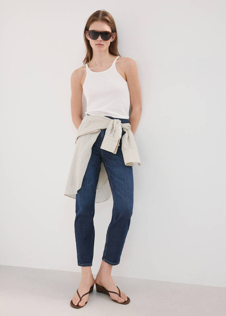 Newmom comfort high-rise jeans — Dark Blue