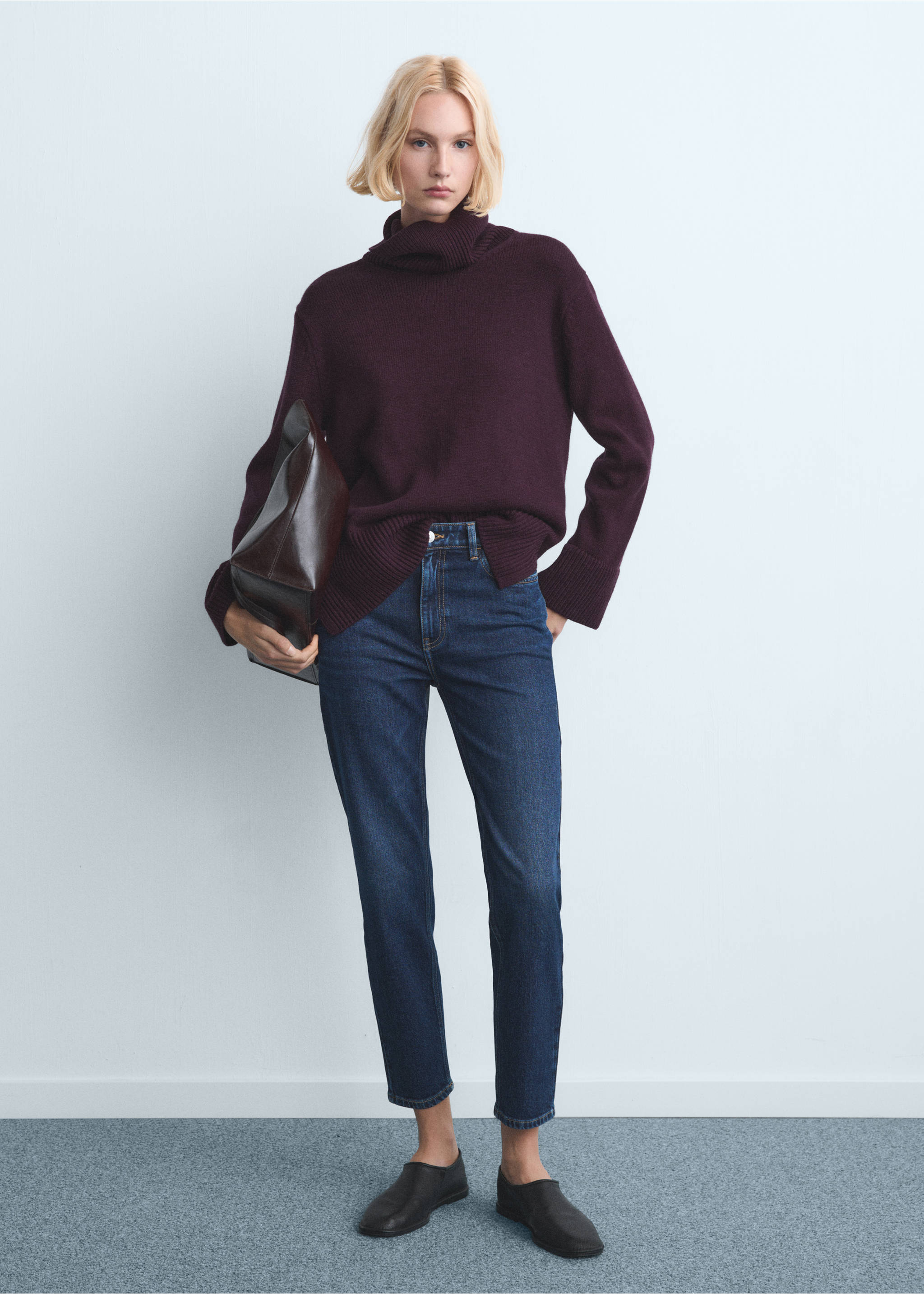 Jean Newmom confort taille haute - Plan général, Bleu foncé. Ref: 27011237-00.