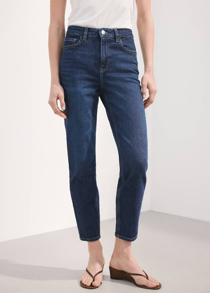 Newmom comfort high-rise jeans — Dark Blue