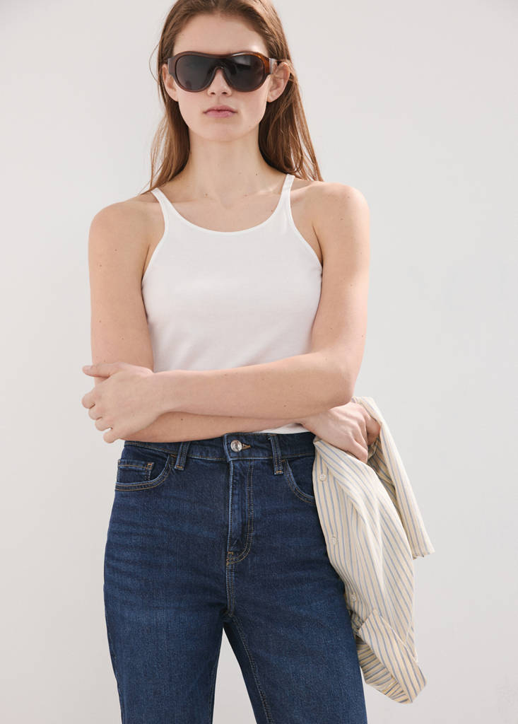 Newmom comfort high-rise jeans — Dark Blue