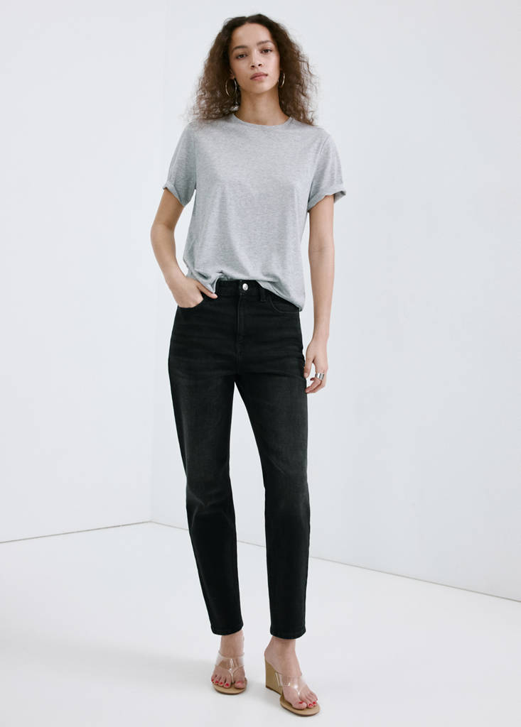 Newmom comfort high-rise jeans — Black denim