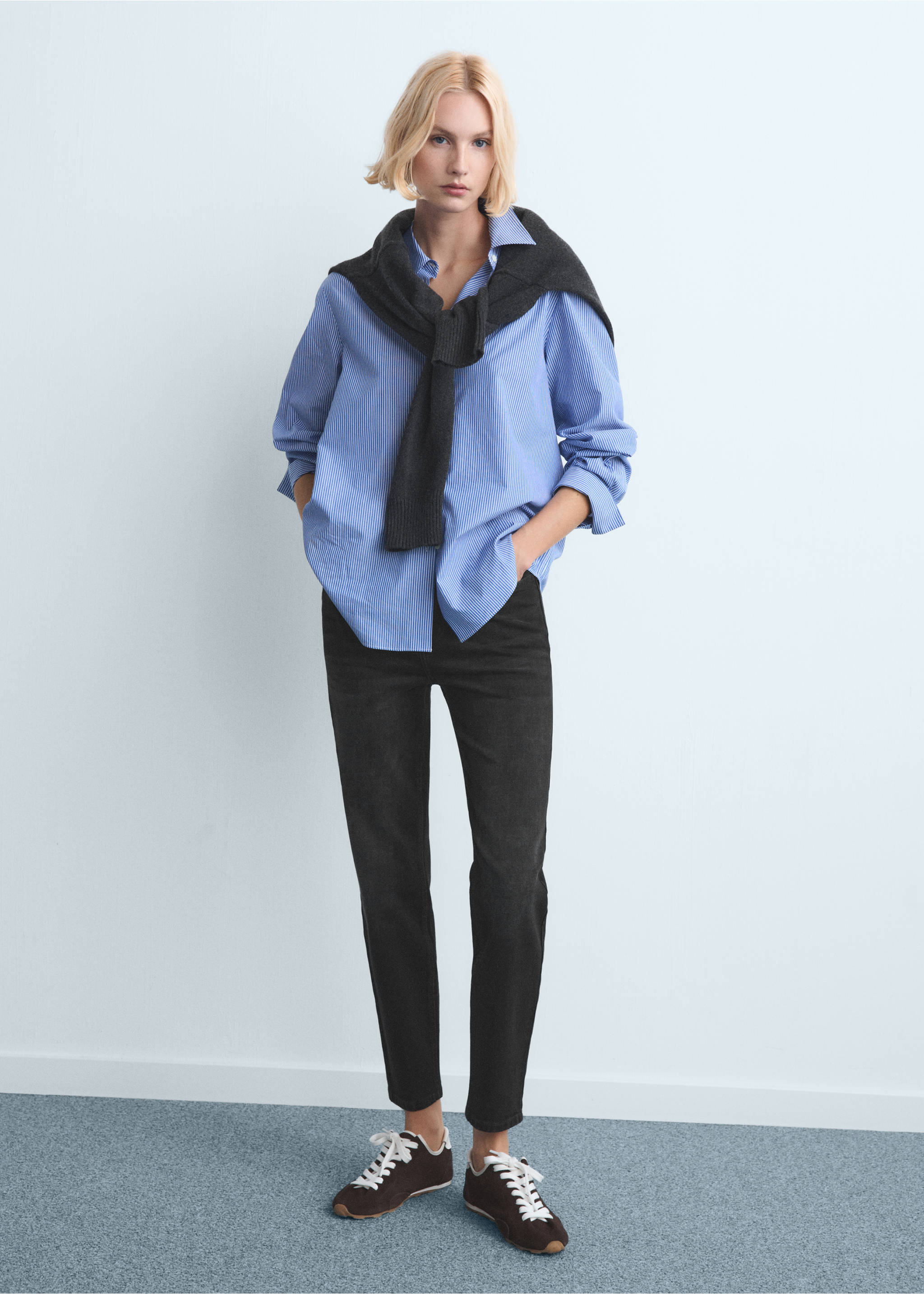 Jean Newmom confort taille haute - Plan général, Black denim. Ref: 27011238-00.