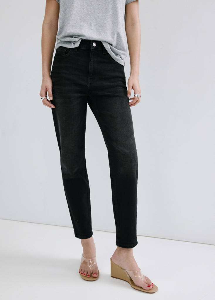 Newmom comfort high-rise jeans — Black denim