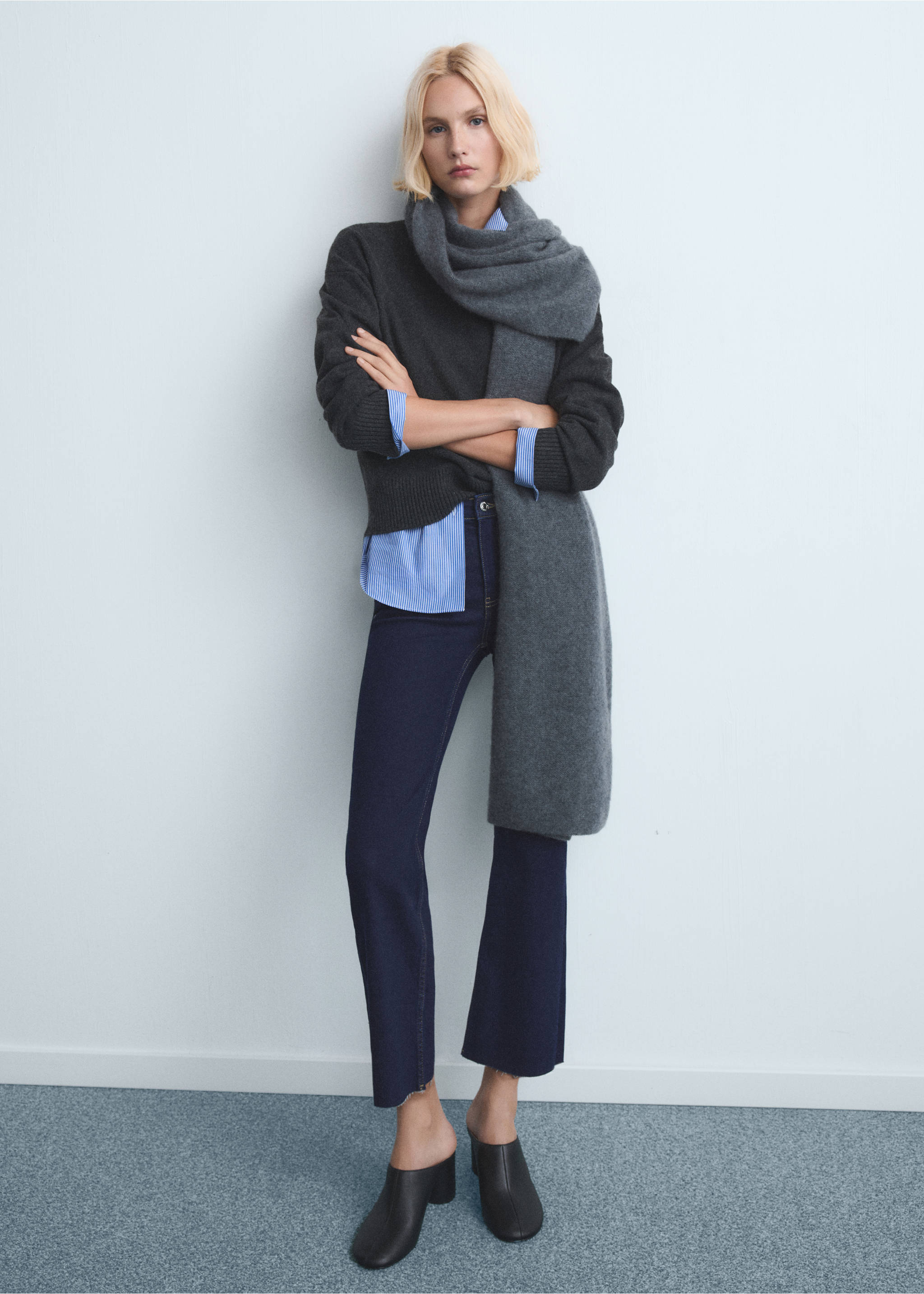 Jean Sienna flare crop - Plan général, Bleu. Ref: 27011241-00.