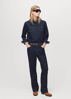 Straight-leg jeans with seam stitching — Dark Blue 2