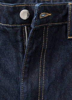 Straight-leg jeans with seam stitching — Dark Blue 10