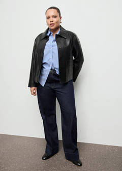 Straight-leg jeans with seam stitching — Dark Blue 6