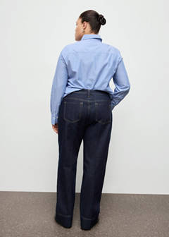 Straight-leg jeans with seam stitching — Dark Blue 7