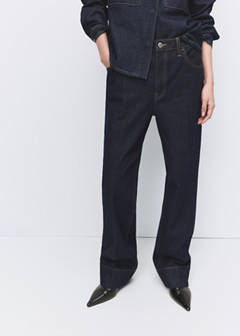 Straight-leg jeans with seam stitching — Dark Blue 12