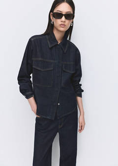 Straight-leg jeans with seam stitching — Dark Blue 15