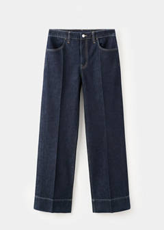 Straight-leg jeans with seam stitching — Dark Blue 9