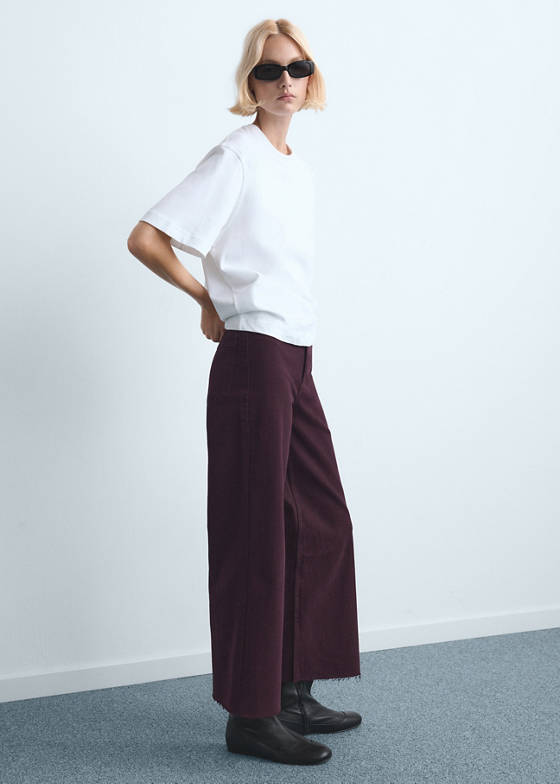 Catherin yüksek belli culotte jean pantolon