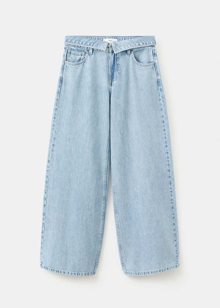 Low-waist jeans with turn-ups — Light Blue
